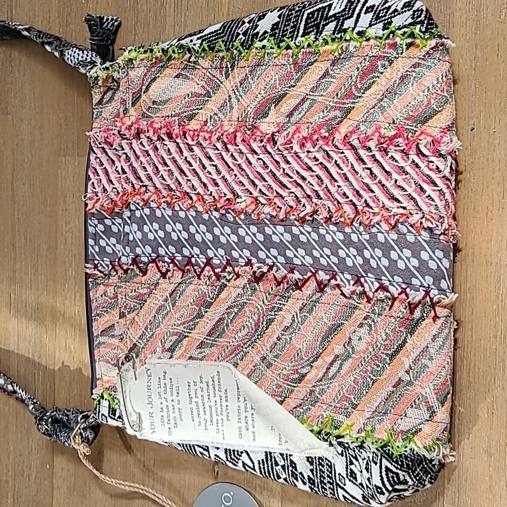 NWT Demdaco Cotton Boho Shoulder Bag - Picture 2 of 8